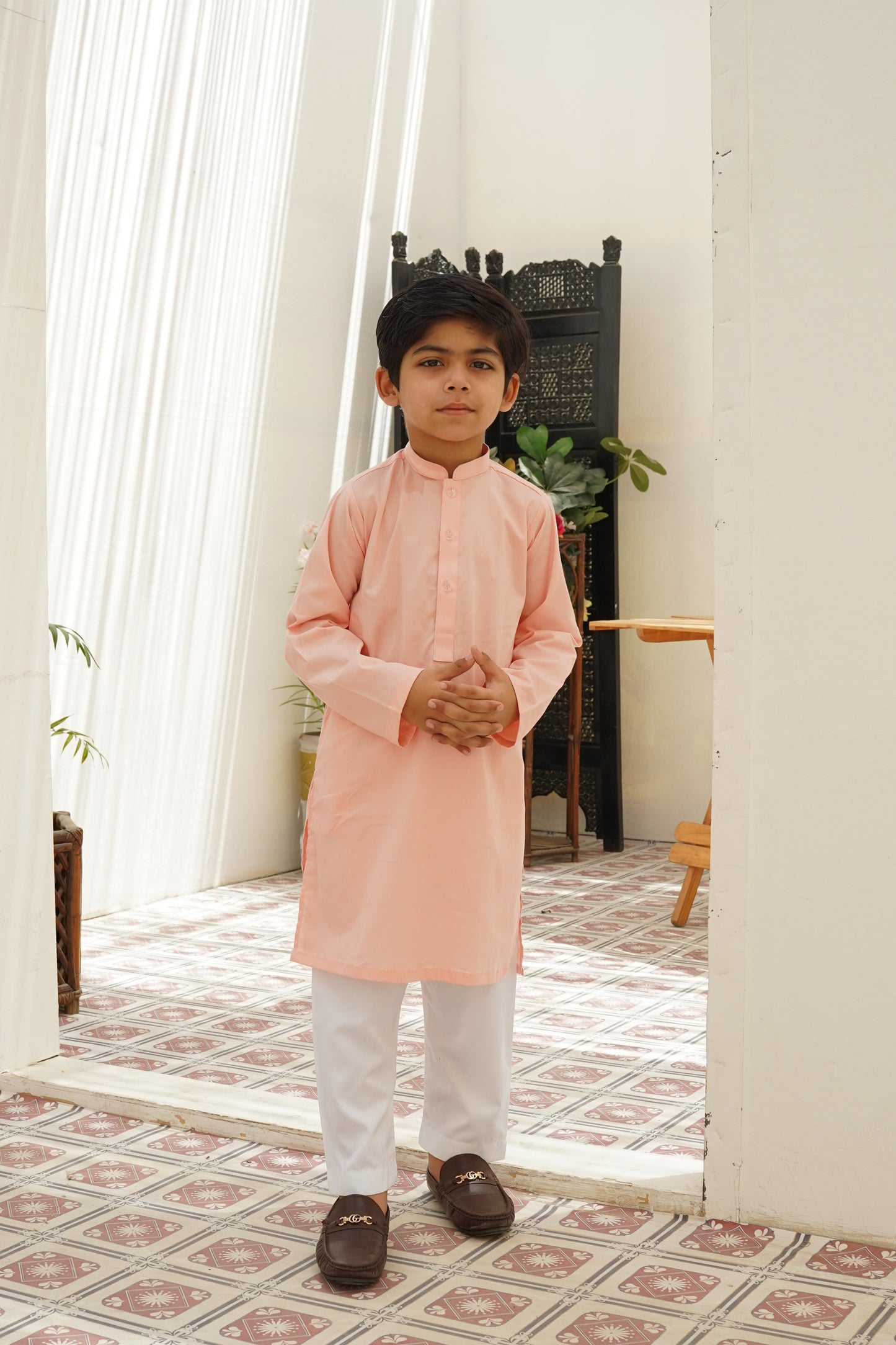 Peach kurta-pajama