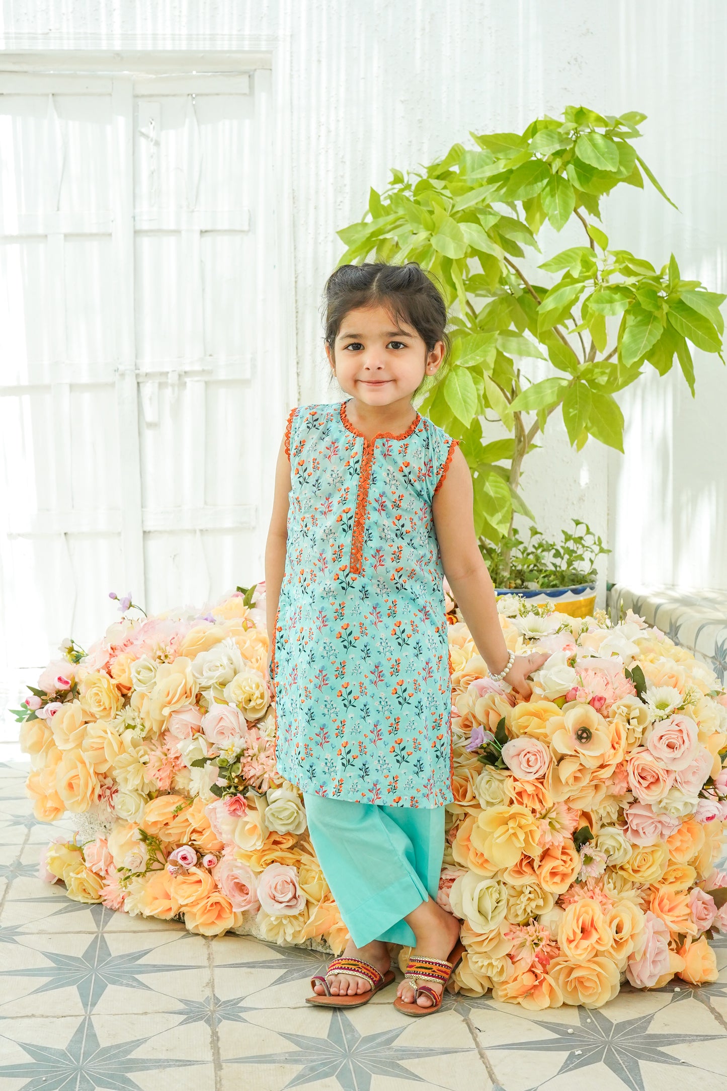 Cyan shirt trouser
