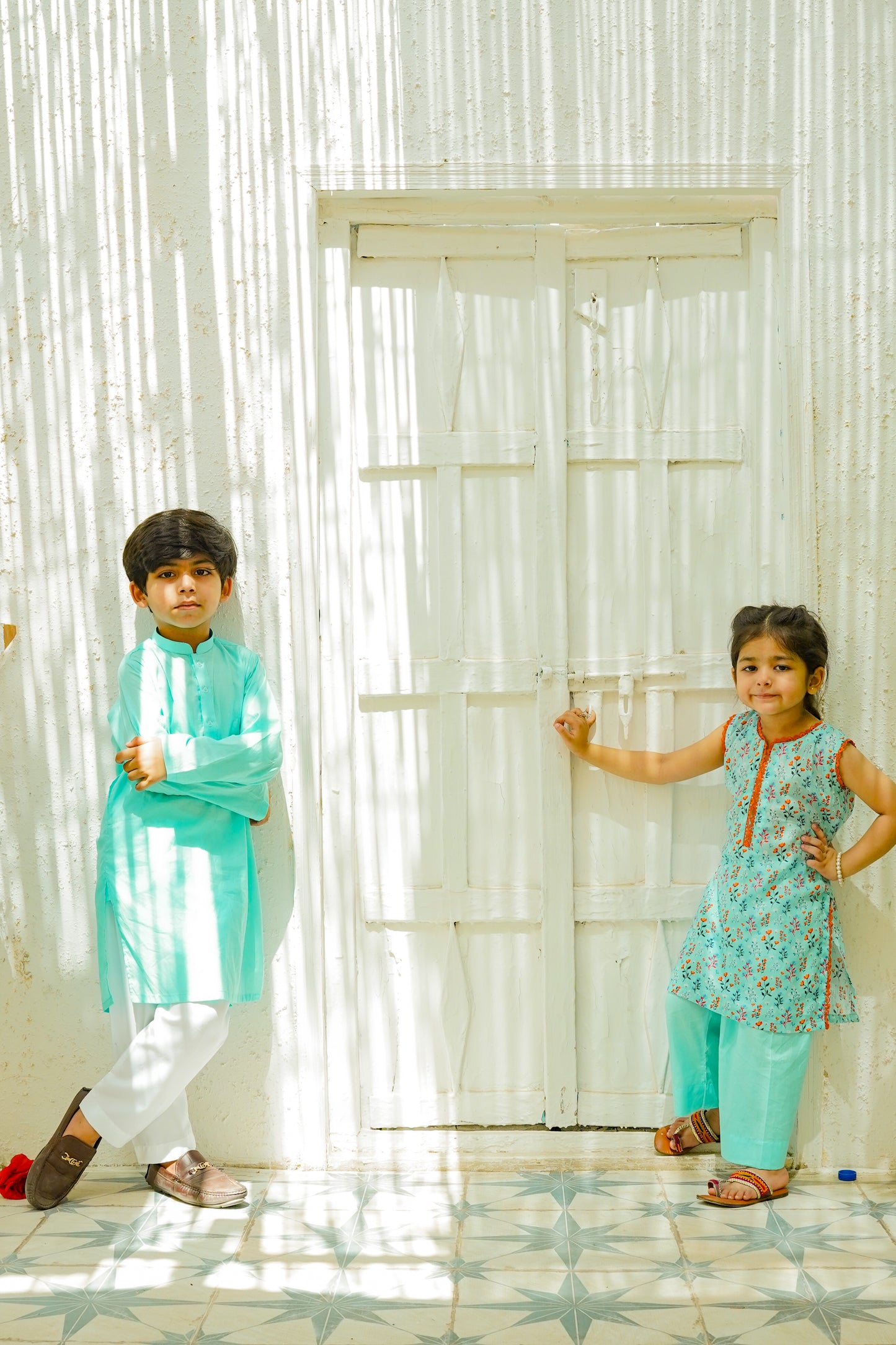 Cyan kurta pajama