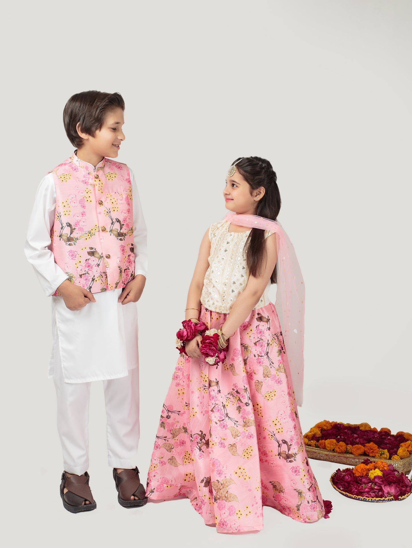 Pink Floral Waistcoat (Bpwc24)