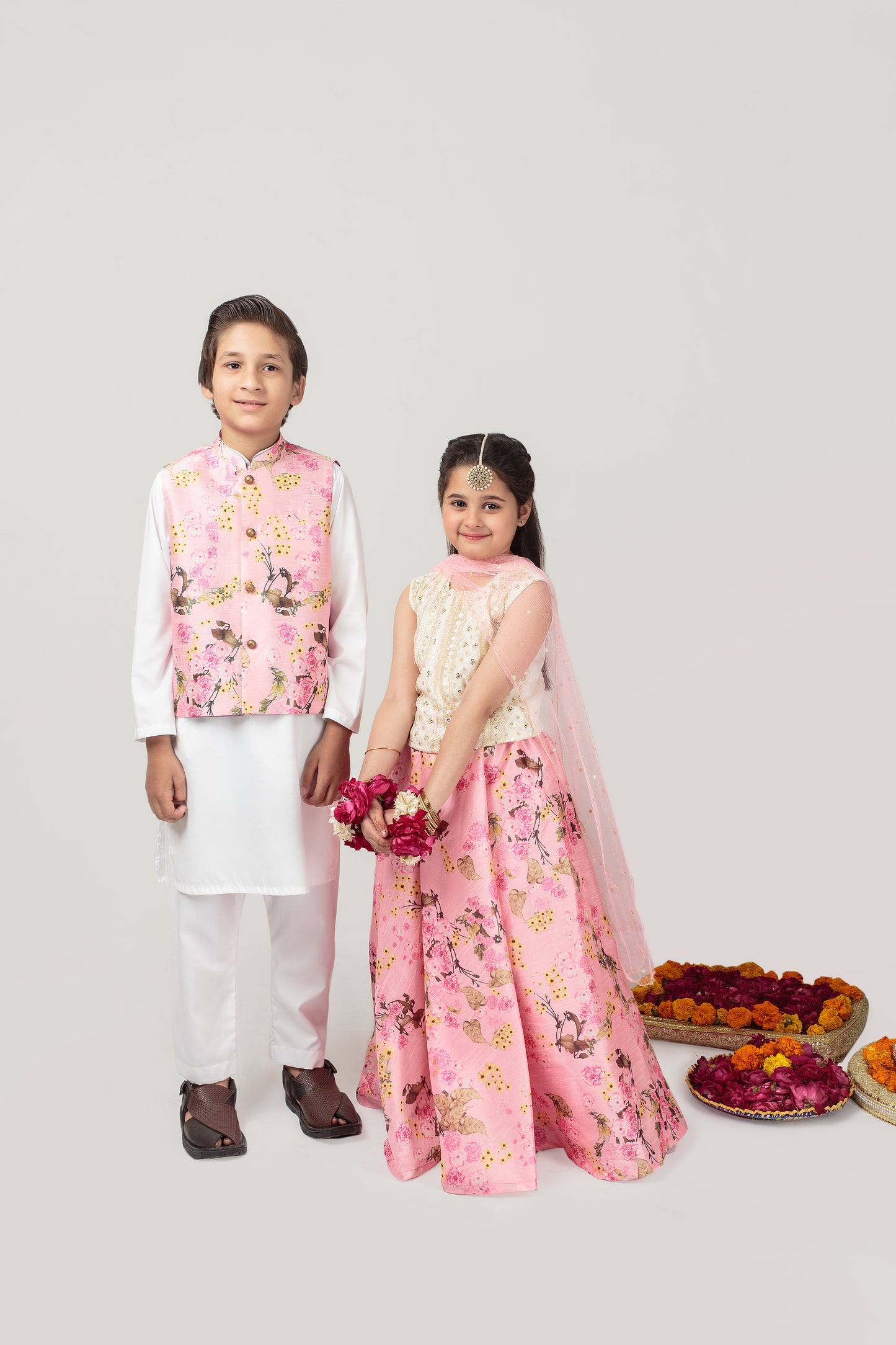Pink Floral Waistcoat (Bpwc24)