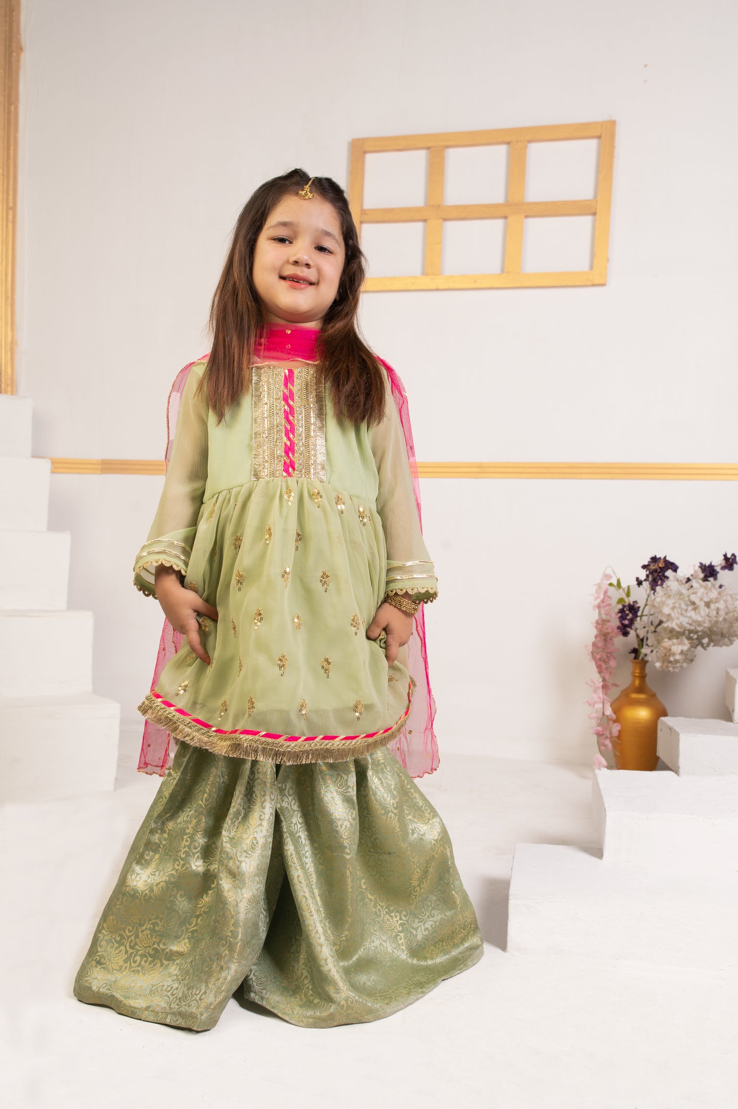 Mint Green Gharara (Ncmp22)