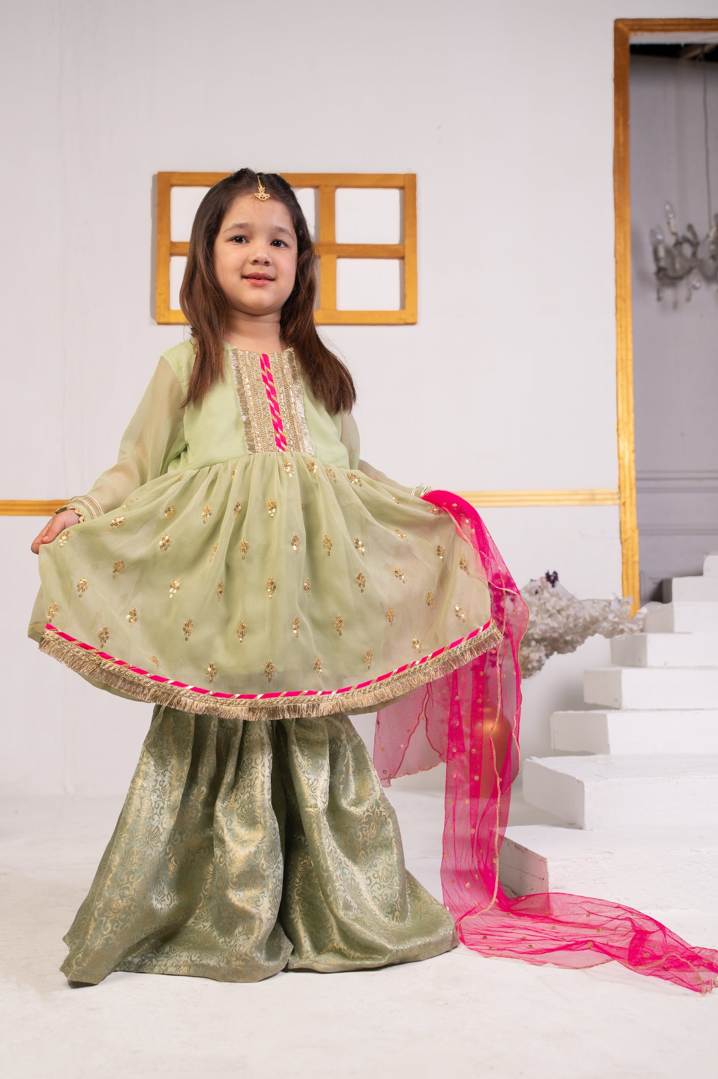 Mint Green Gharara (Ncmp22)