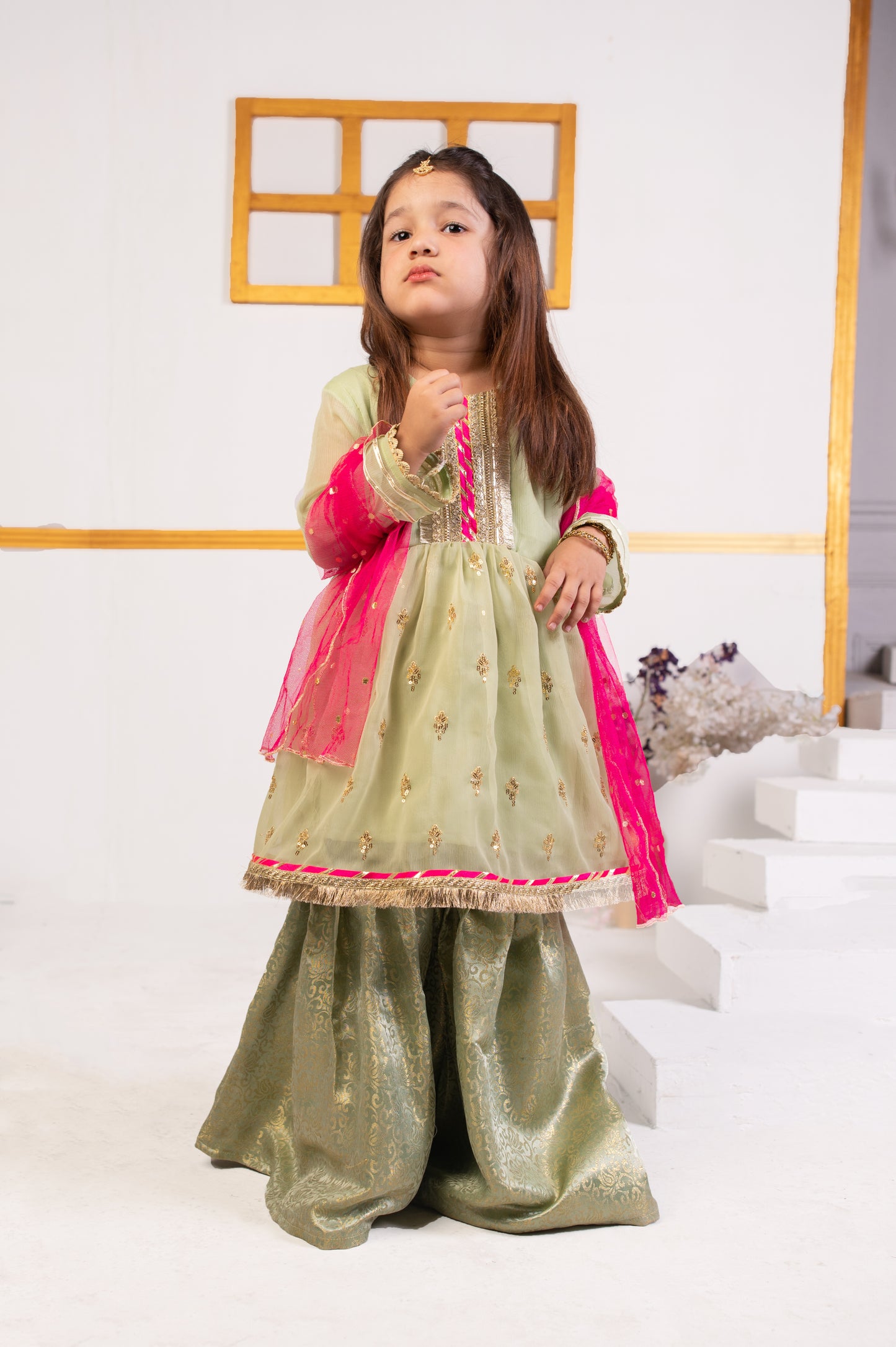 Mint Green Gharara (Ncmp22)