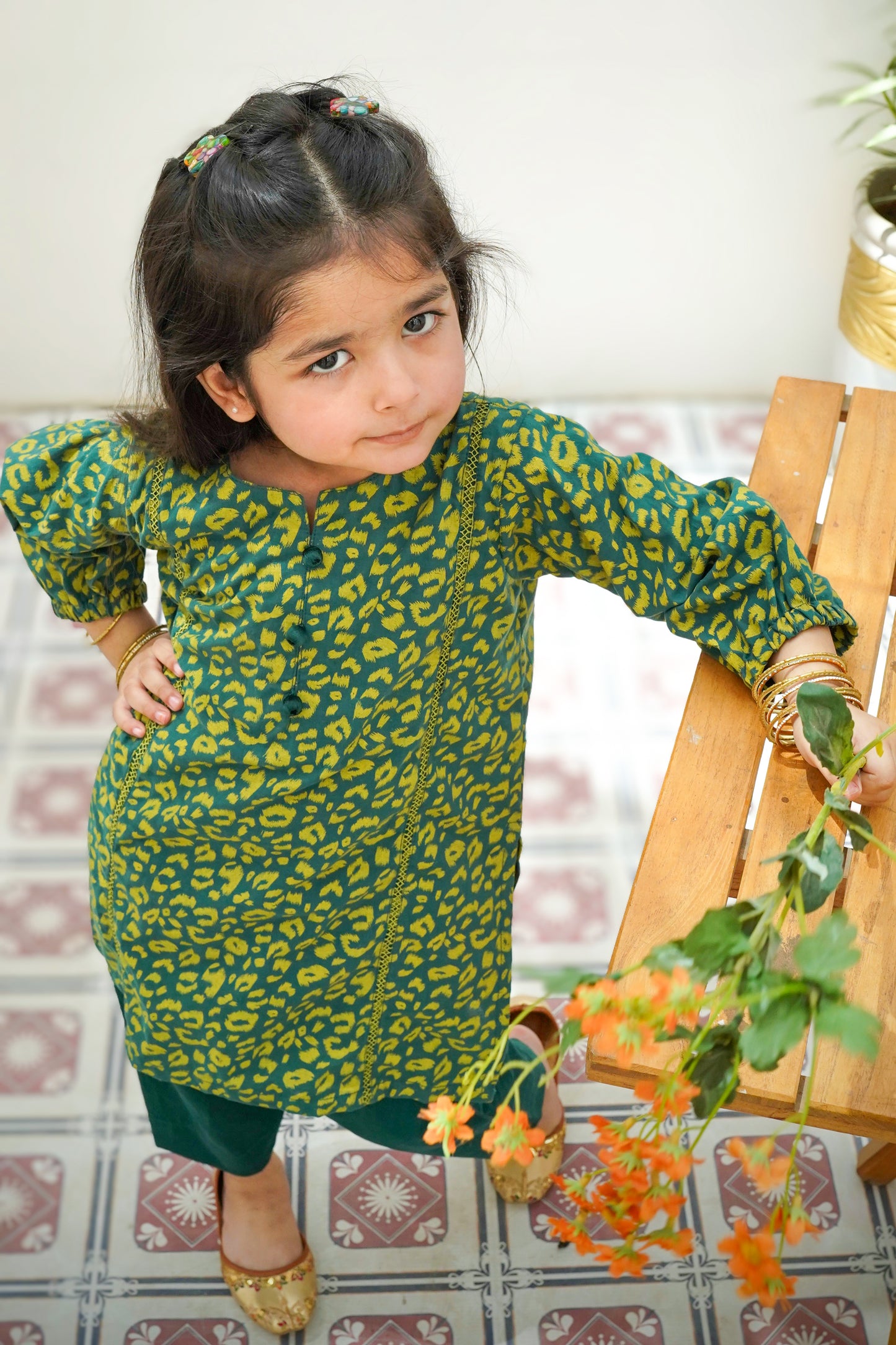 Green kurta trouser