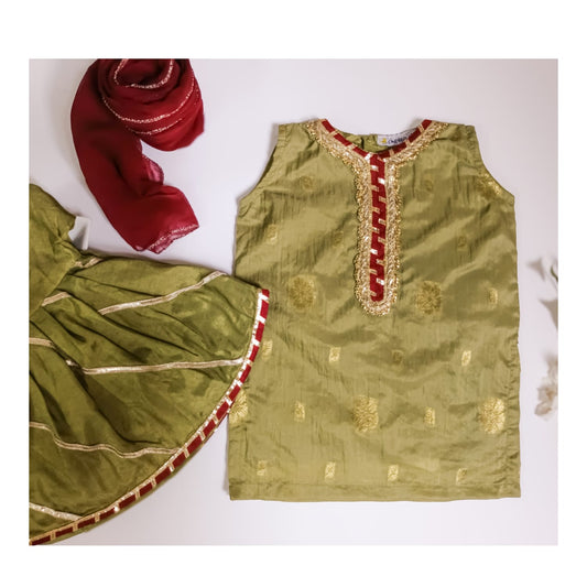 Olive Green Gharara