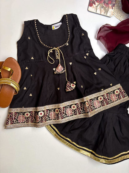 Black Peplum Gharara