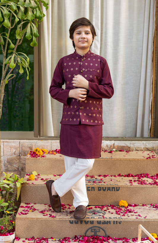 Plum Waistcoat Set (PWCEID26)