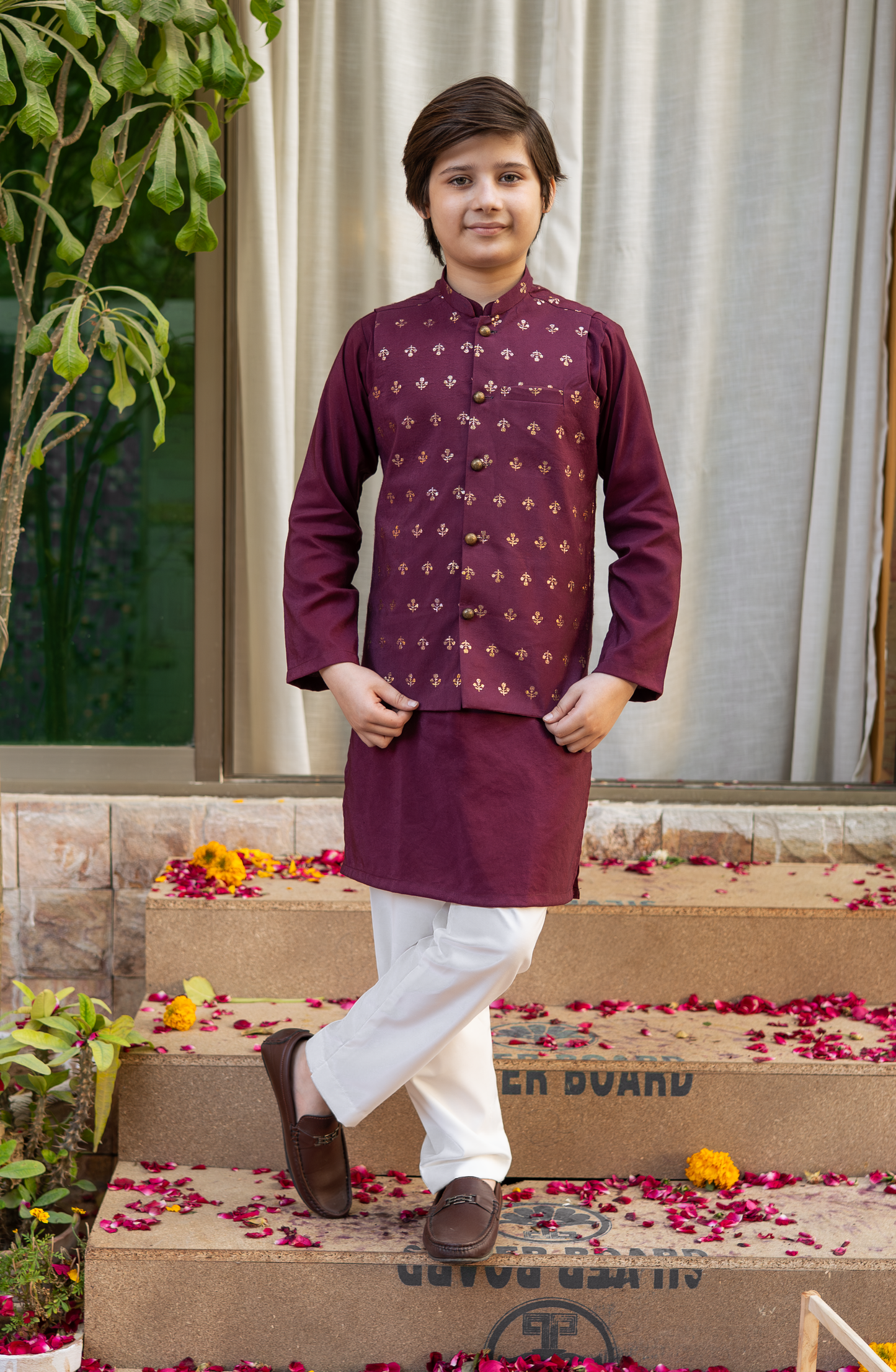 Plum Waistcoat Set (PWCEID26)