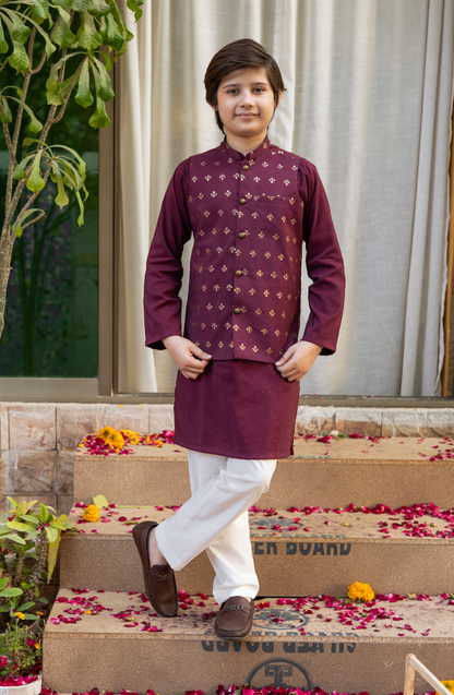 Plum Waistcoat Set (PWCEID26)