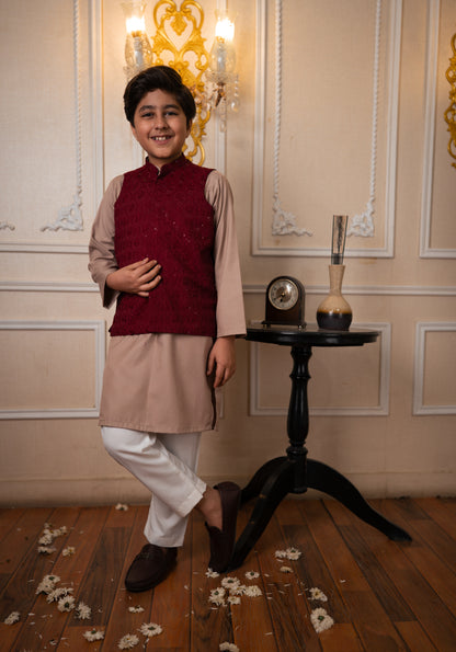 Maroon Waistcoat set (MDREID26)