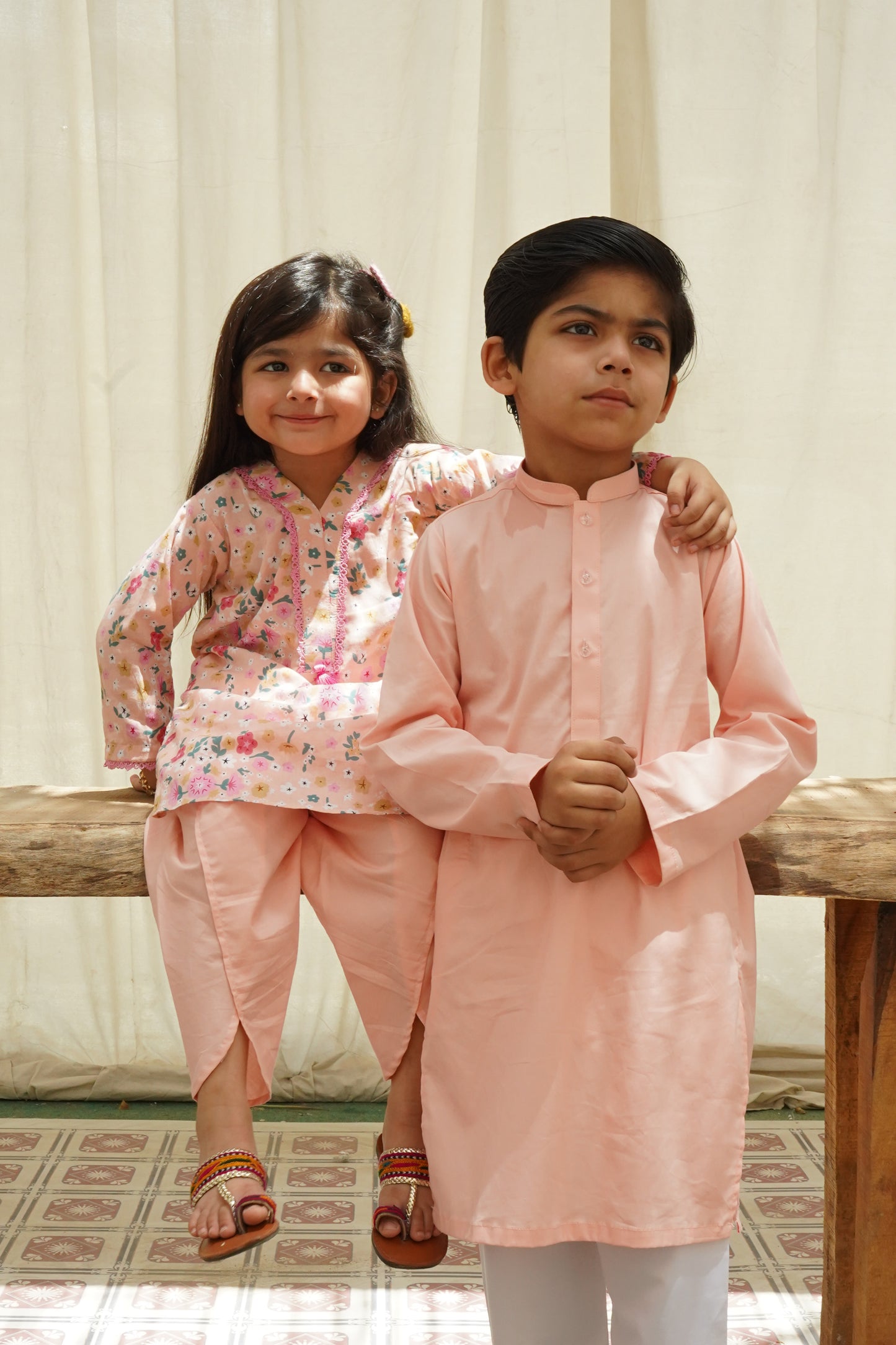 Peach kurta-pajama