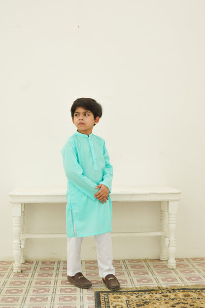Cyan kurta pajama
