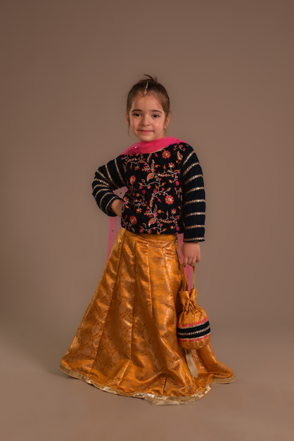 Teal Velvet Lehanga (VTRL25)