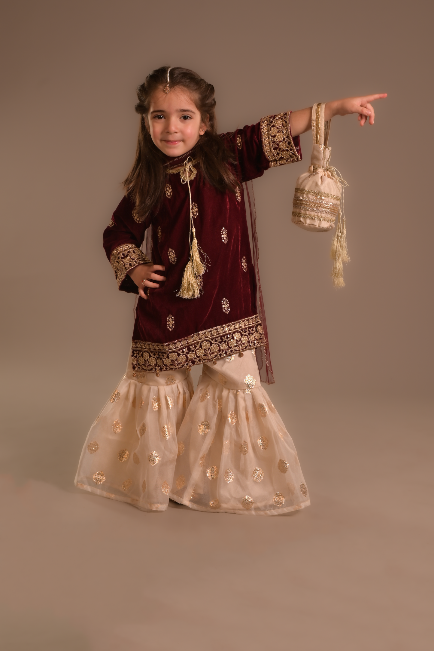 Maroon velvet Gharara (VMG25)