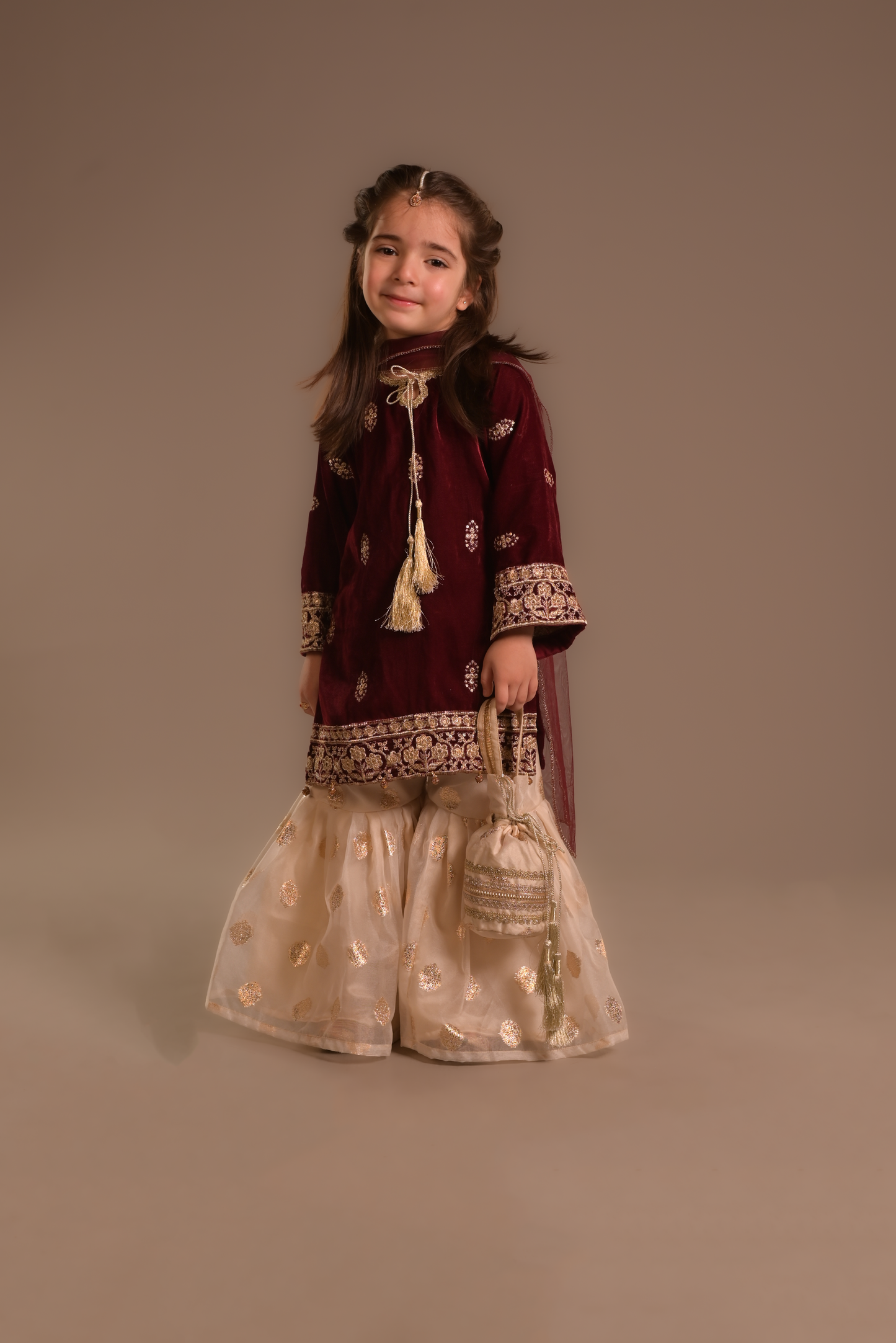 Maroon velvet Gharara (VMG25)