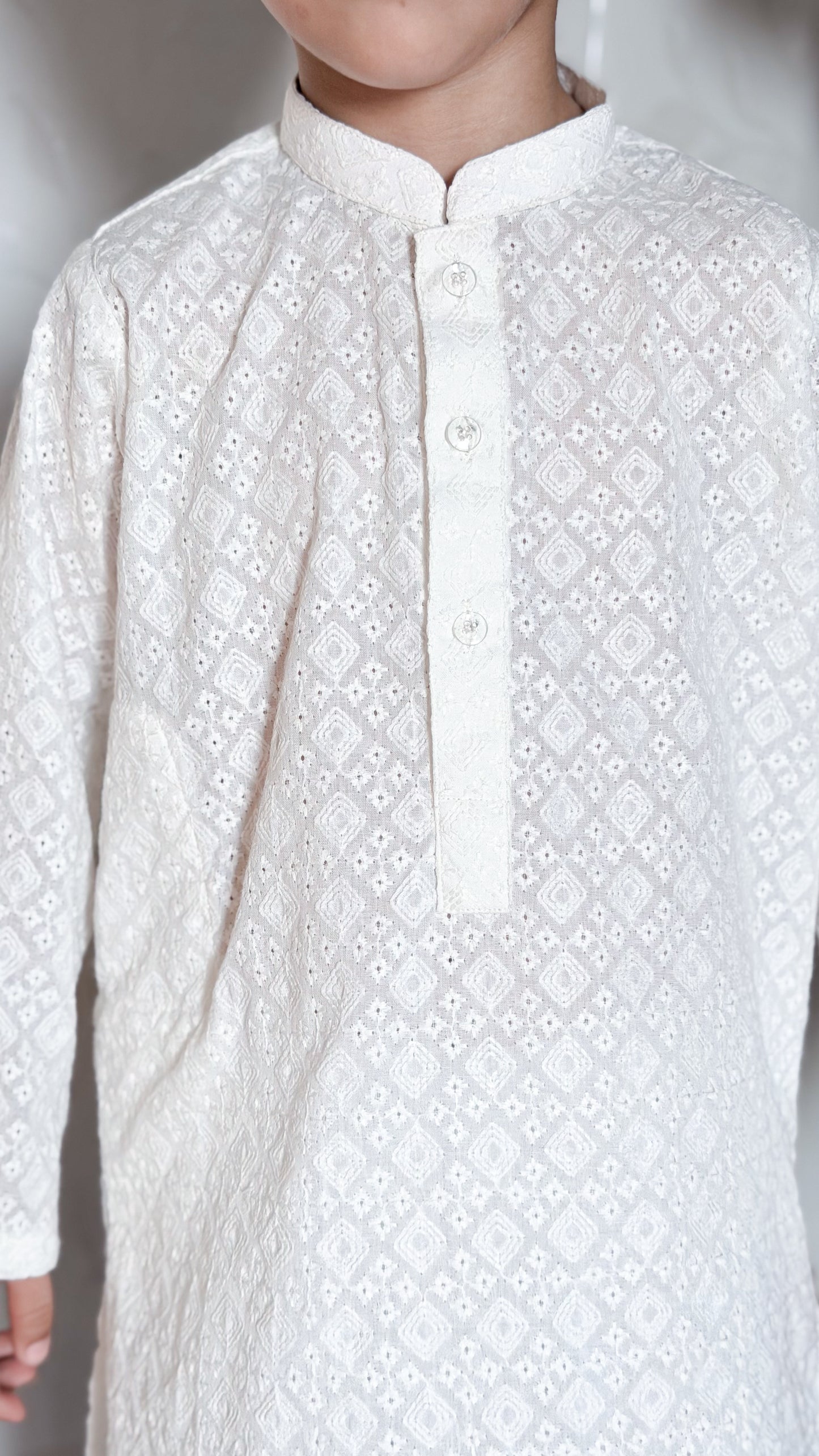 White Chikan Kurta Pajama