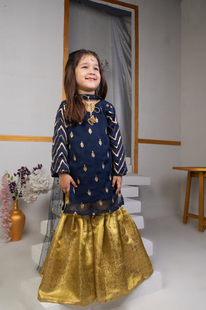 Blue & Mustard Gharara (Ncbm22)