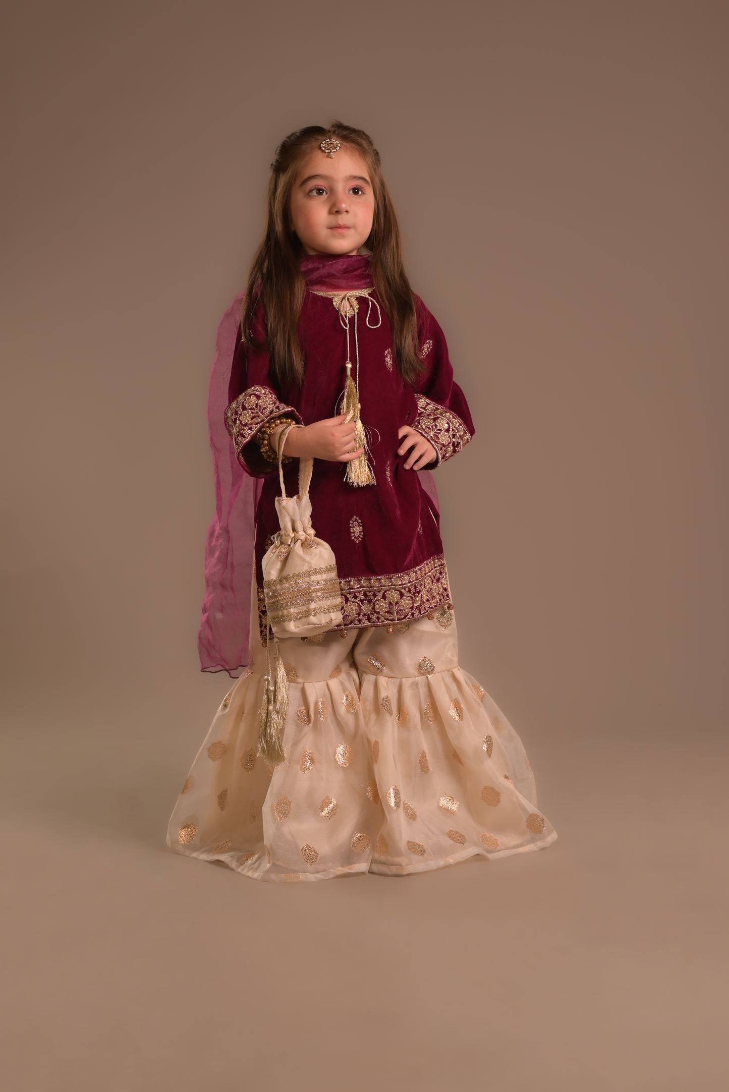 Pink velvet Gharara (VPG25)
