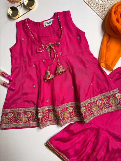 Pink Peplum Gharara