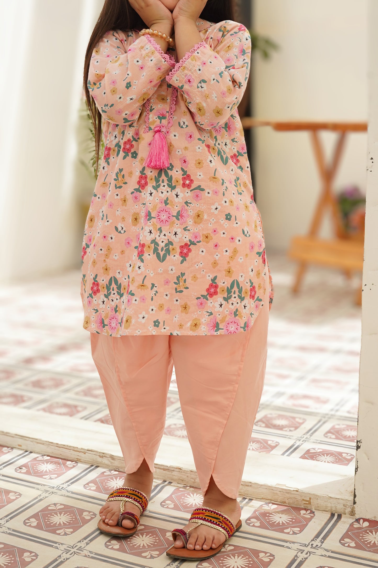 Peach kurta tulip