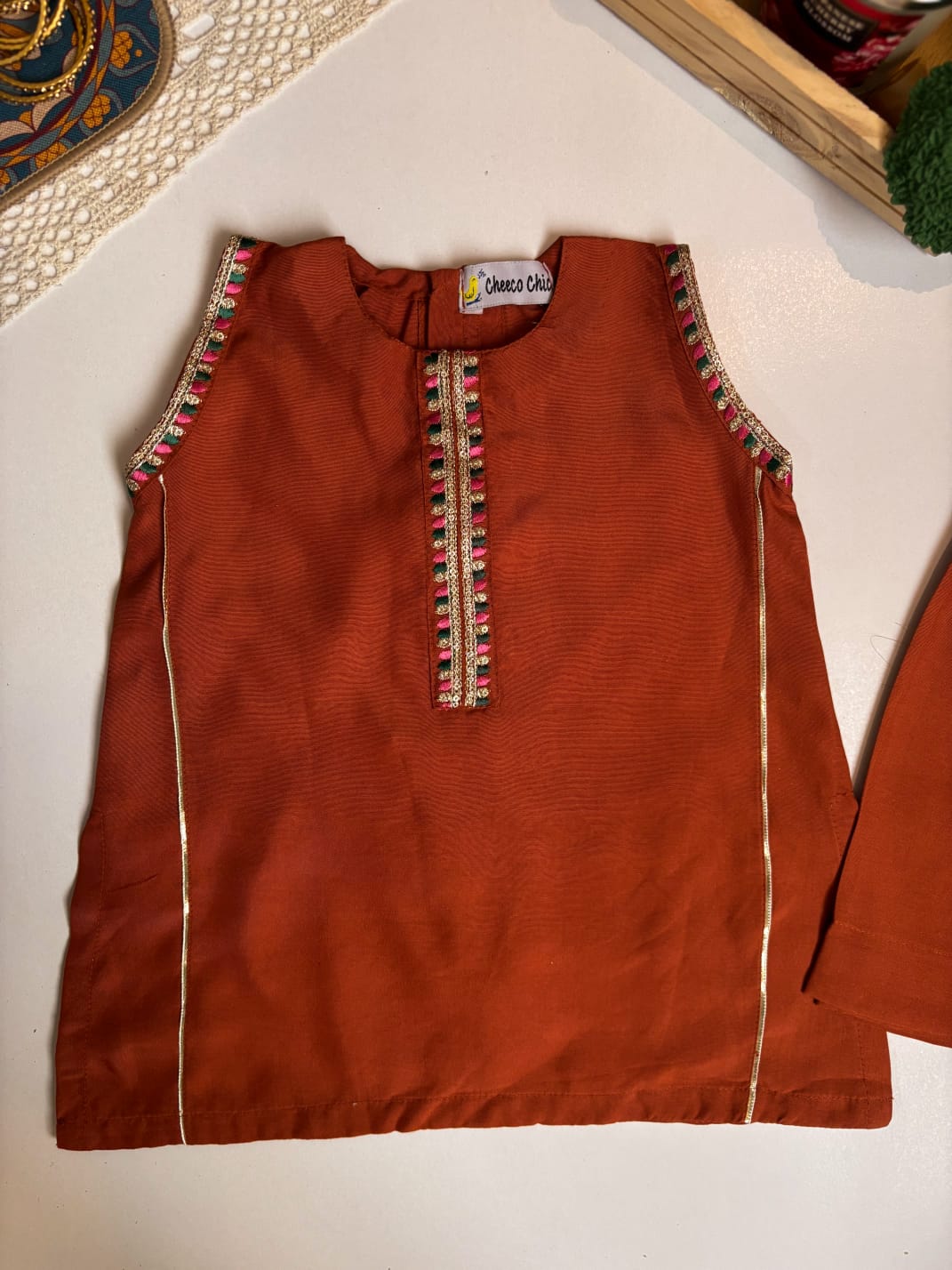 Rust kurta trouser