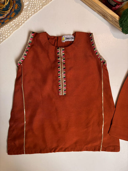 Rust kurta trouser