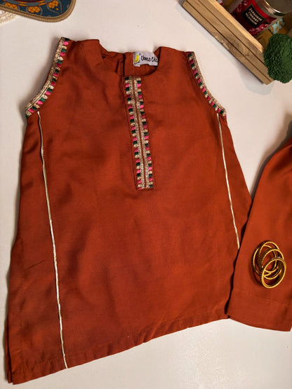 Rust kurta trouser
